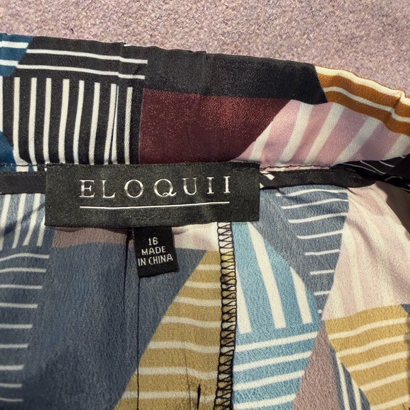 Eloquii Multicolor Geometric A-Line Skirt - Picture 9 of 9